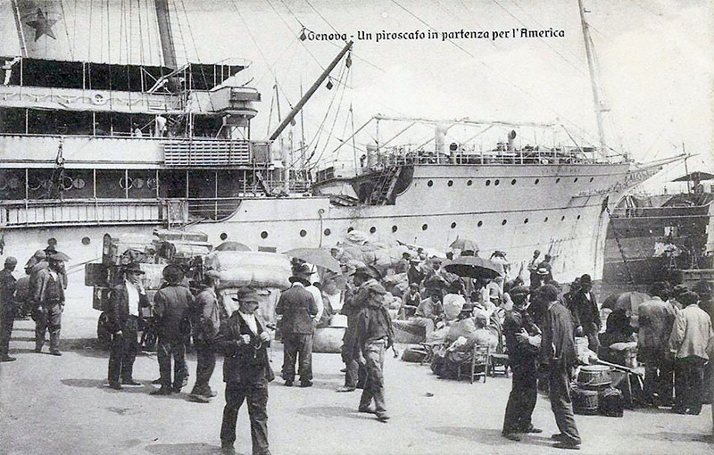 Piroscafo Venezuela de La Veloce in partenza per America 1900