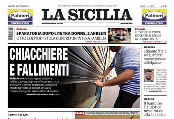 prima pagina la sicilia
