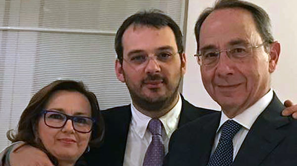 Paolo Borrometi con genitori Antonio e Patrizia