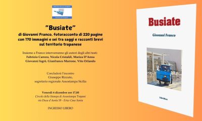 “Busiate” di Giovanni Franco inaugura il Circolo della Stampa di Trapani. Appuntamento il 6 dicembre