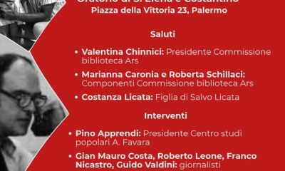 L’archivio di Salvo Licata alla Biblioteca dell’ARS: lunedì 26 ottobre la cerimonia all’oratorio di Sant’Elena e Costantino